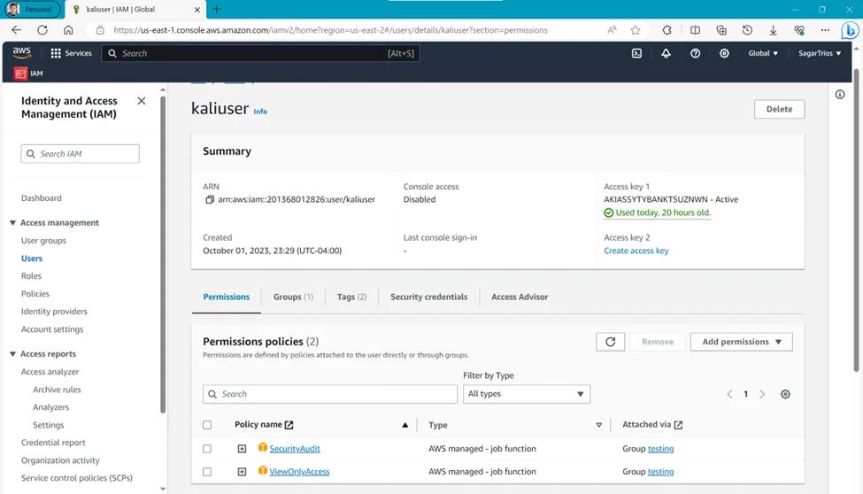 AWS Console Setup