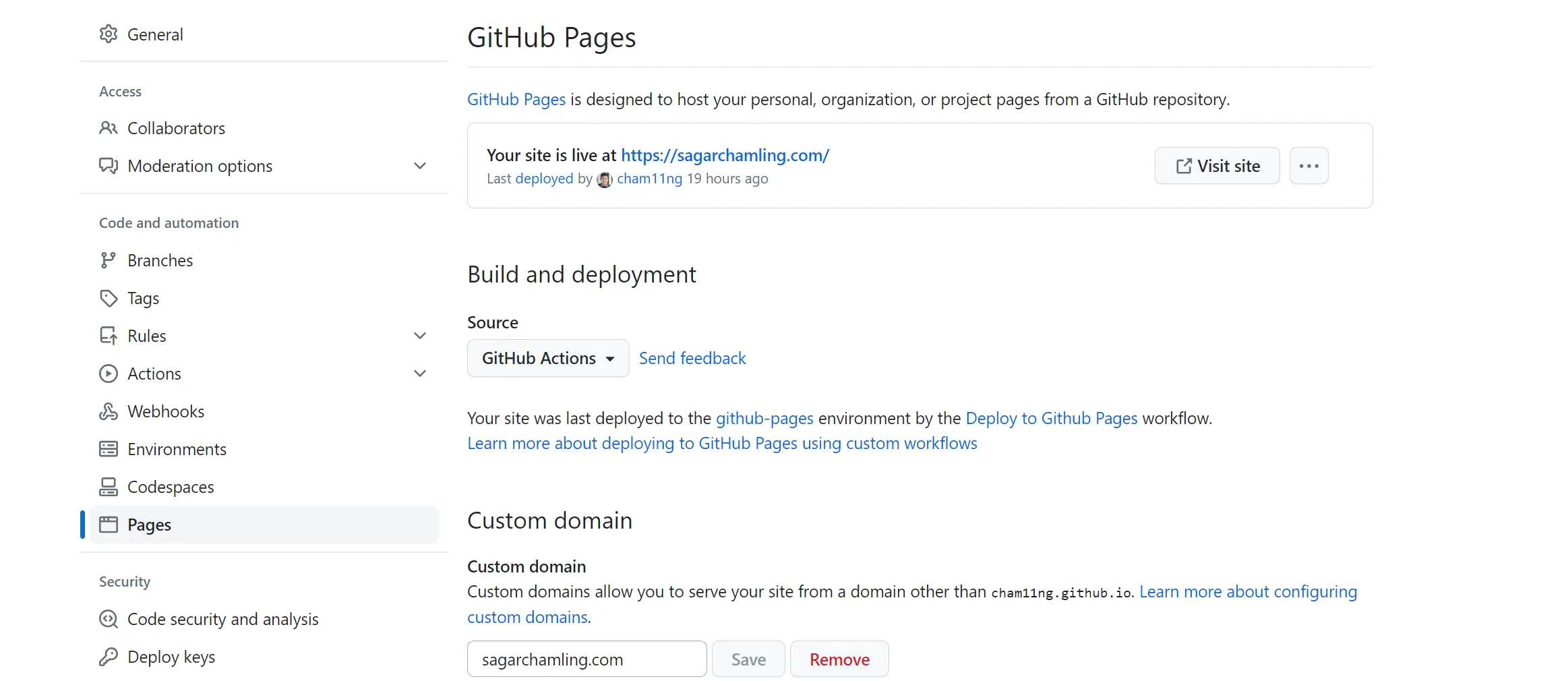 Github Pages Configuration