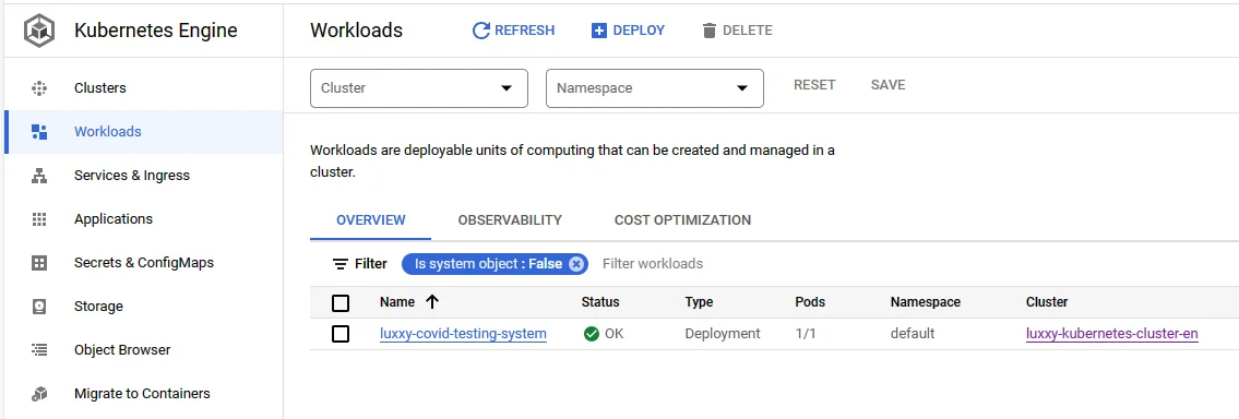 Kubernetes workloads