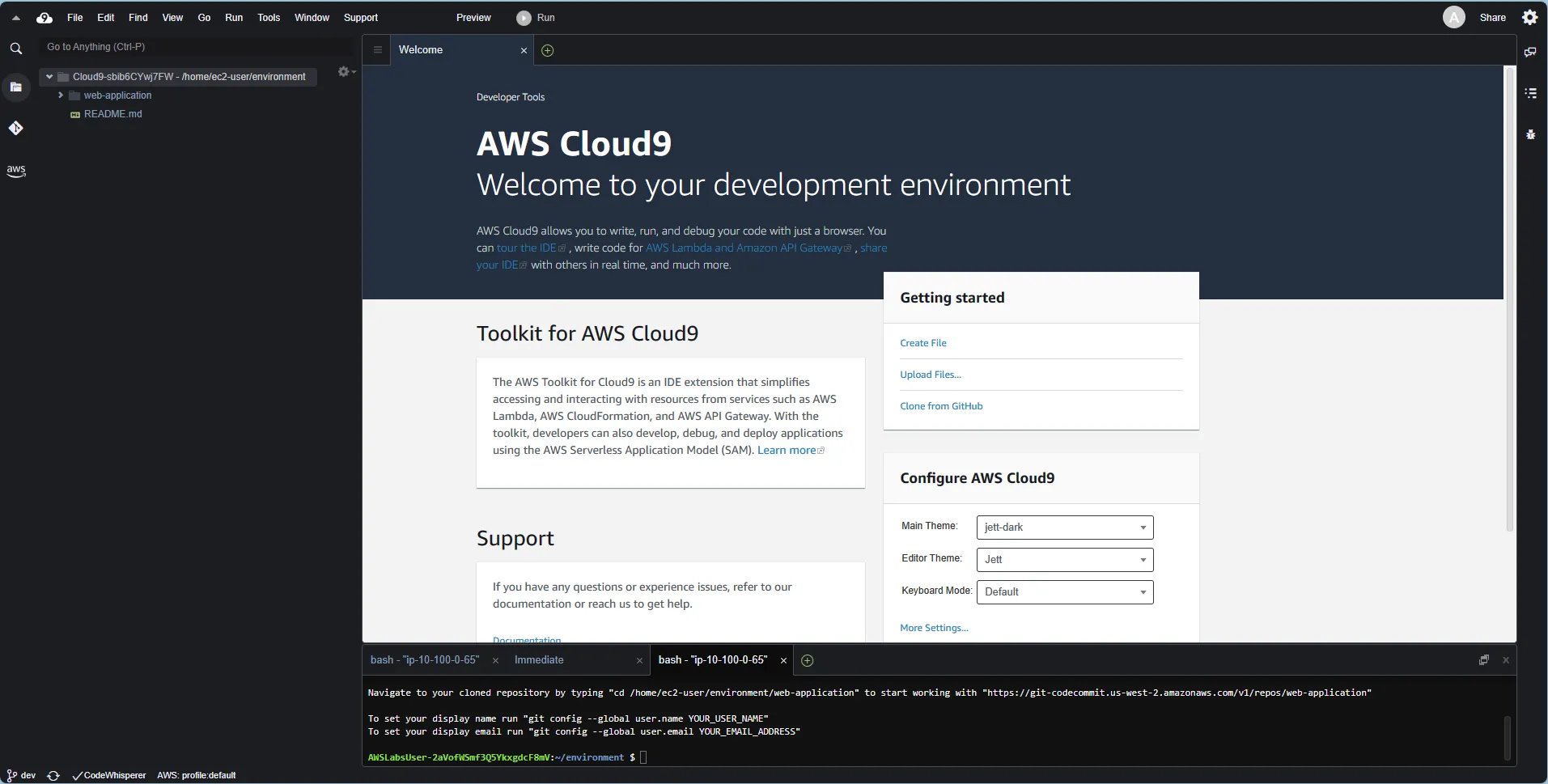 AWS Cloud9 Development Environment